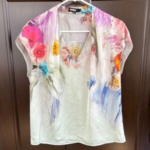 Ted Baker Watercolor Floral Top Size Medium